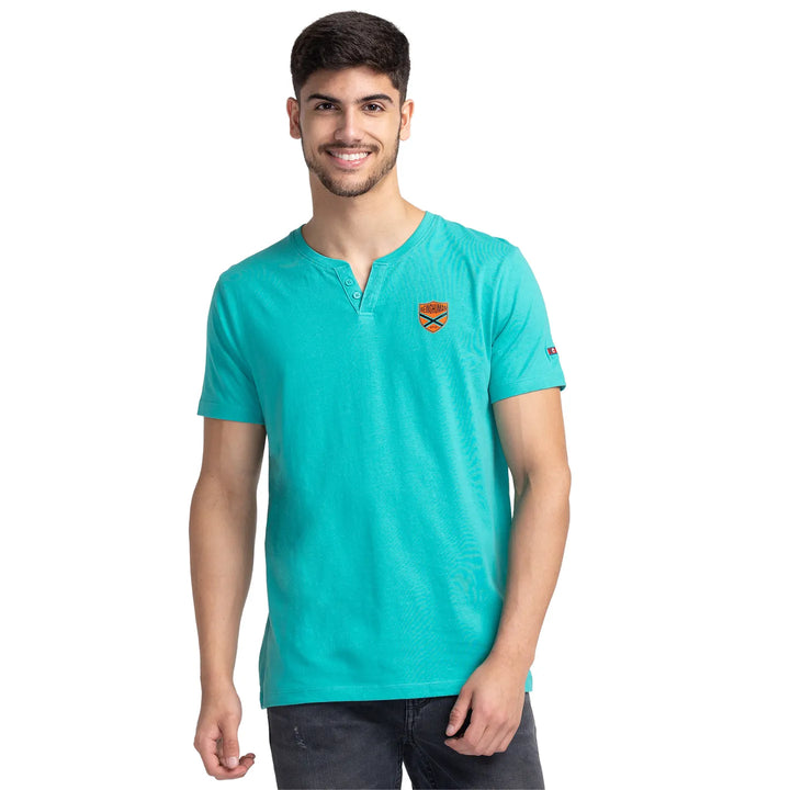 Blue Regular Fit Men's Short Sleeves T-Shirt by Being Human Clothing