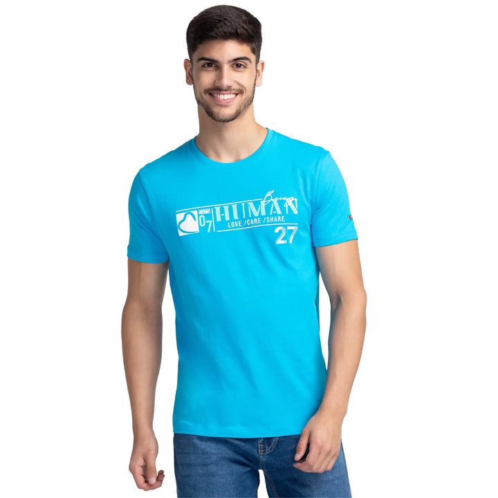 Blue Regular Fit Men's Short Sleeves T-Shirt