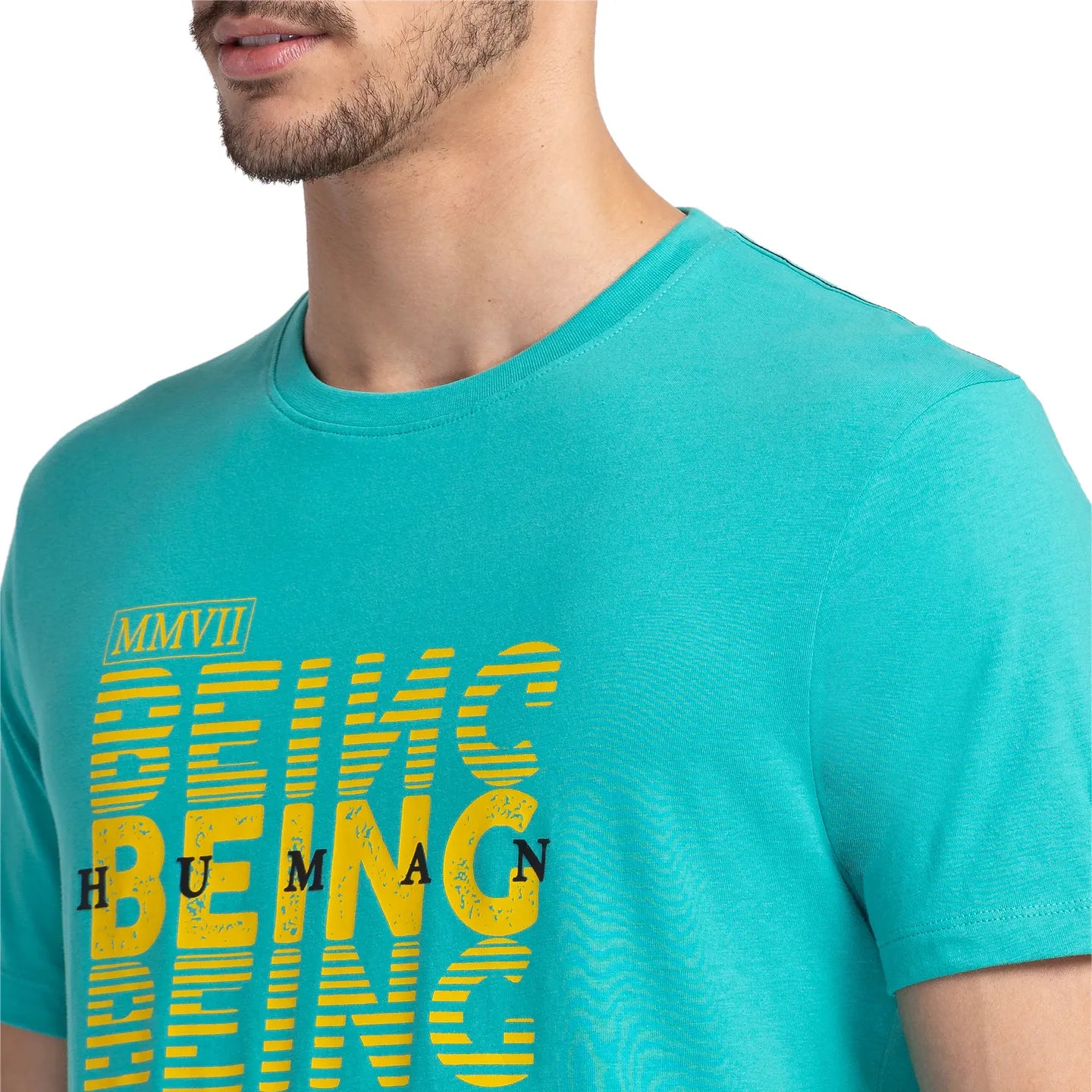 Green Regular Fit Men's Short Sleeves T-Shirt by Being Human Clothing
