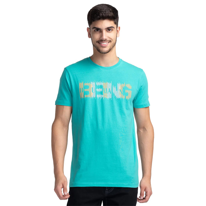 Green Regular Fit Men's Short Sleeves T-Shirt by Being Human Clothing