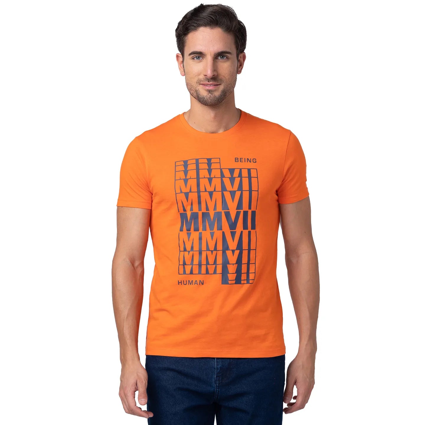 Red Regular Fit Men's Short Sleeves T-Shirt by Being Human Clothing