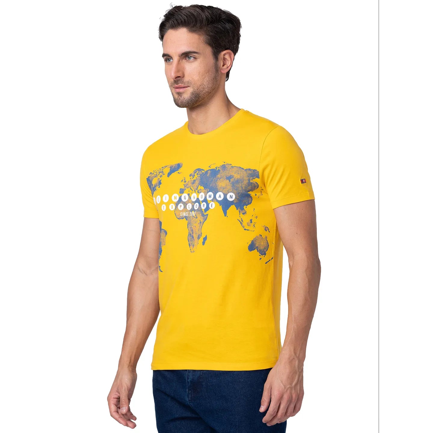 Yellow Regular Fit Men's Short Sleeves T-Shirt by Being Human Clothing