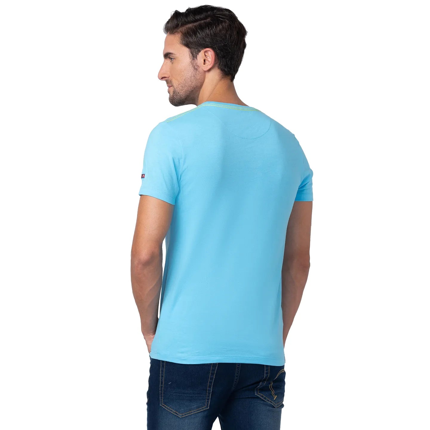 Blue Regular Fit Men's Short Sleeves T-Shirt by Being Human Clothing
