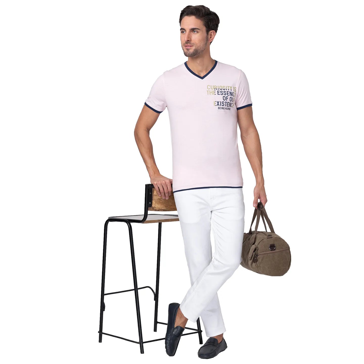 Blushing Bride Regular Fit V Neck Men's T-Shirt by Being Human Clothing