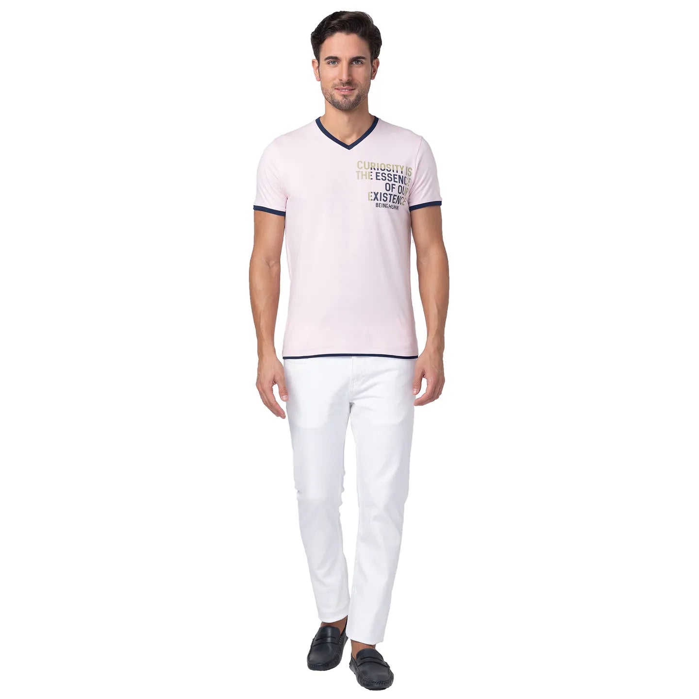 Blushing Bride Regular Fit V Neck Men's T-Shirt by Being Human Clothing