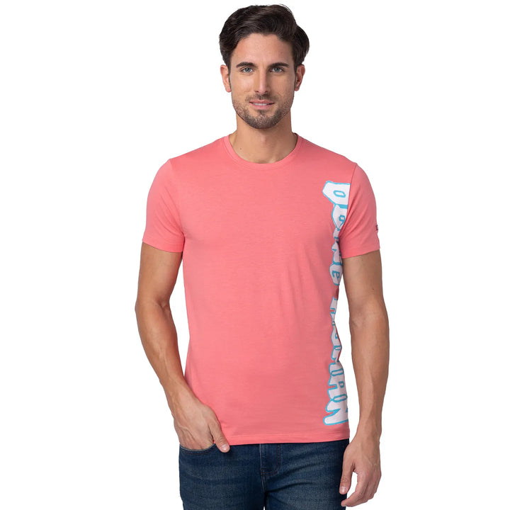 Pink Regular Fit Men's Short Sleeves T-Shirt by Being Human Clothing