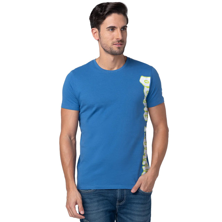 Blue Regular Fit Men's Short Sleeves T-Shirt by Being Human Clothing