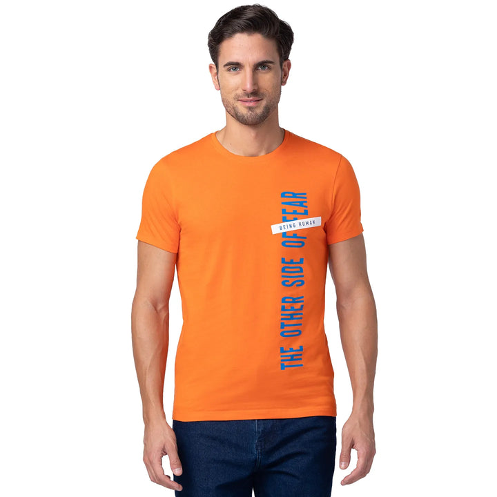 Red Regular Fit Men's Short Sleeves T-Shirt by Being Human Clothing
