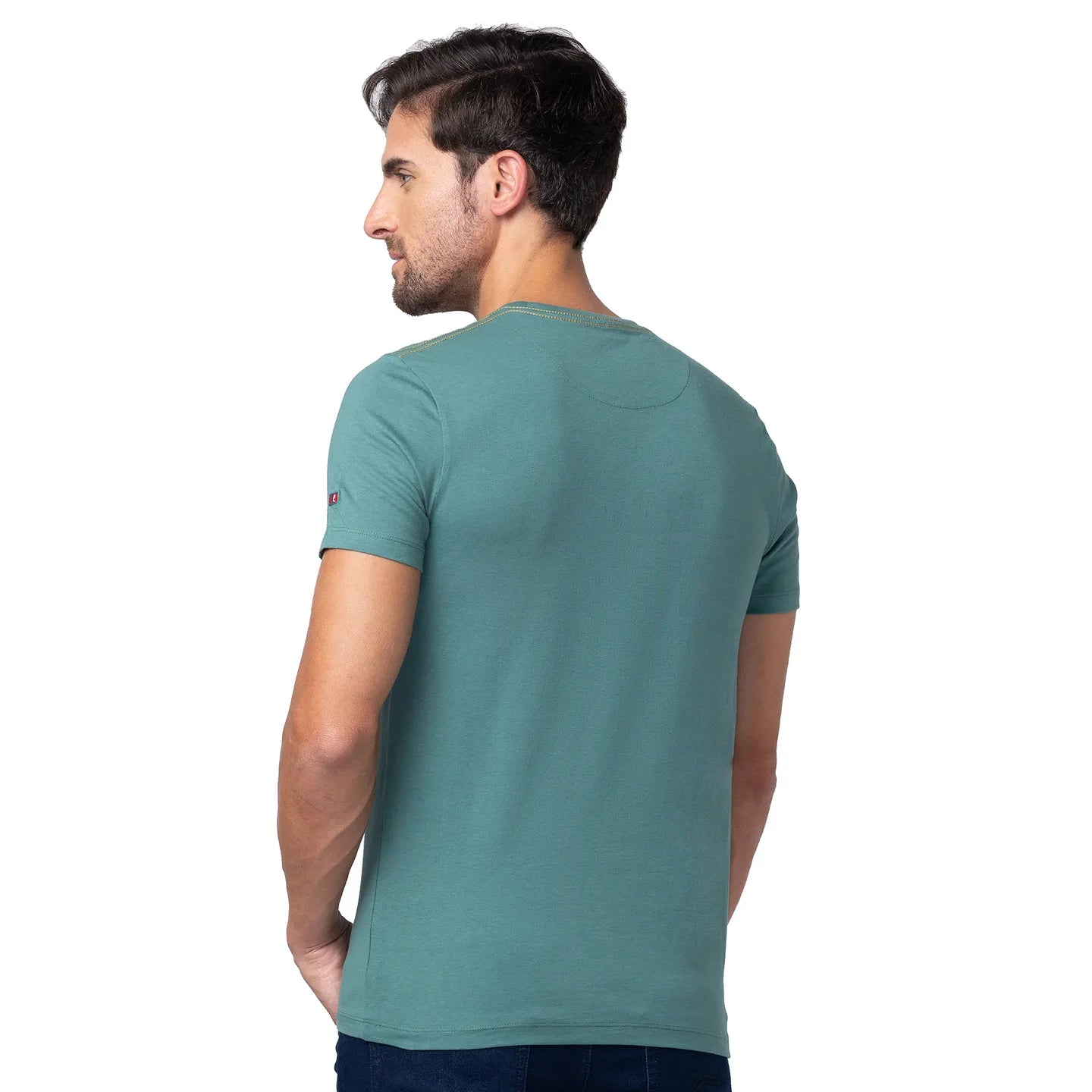 Green Regular Fit Men's Short Sleeves T-Shirt by Being Human Clothing