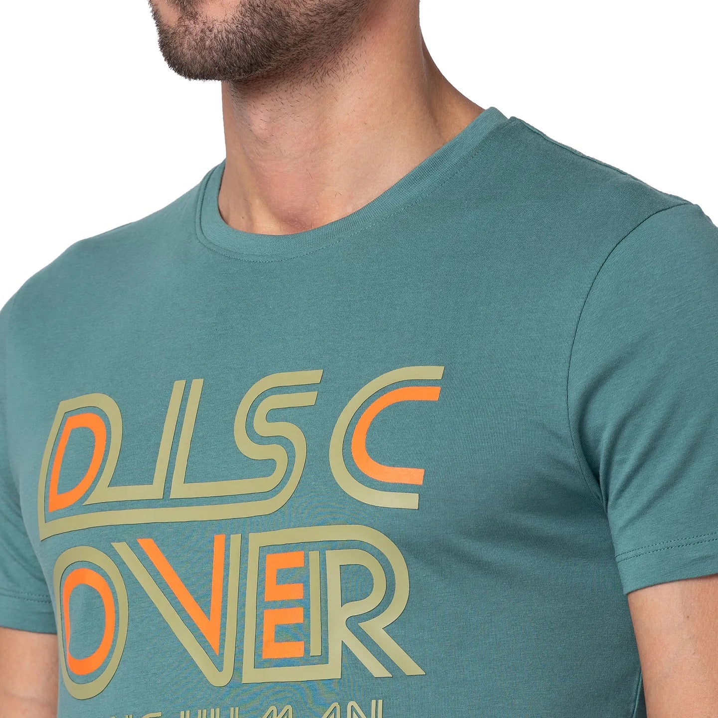 Green Regular Fit Men's Short Sleeves T-Shirt by Being Human Clothing