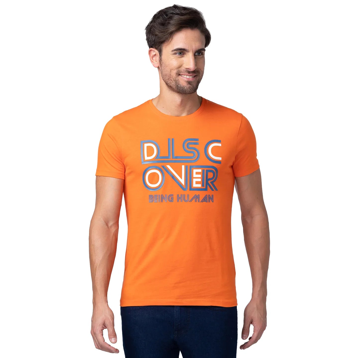 Red Regular Fit Men's Short Sleeves T-Shirt by Being Human Clothing