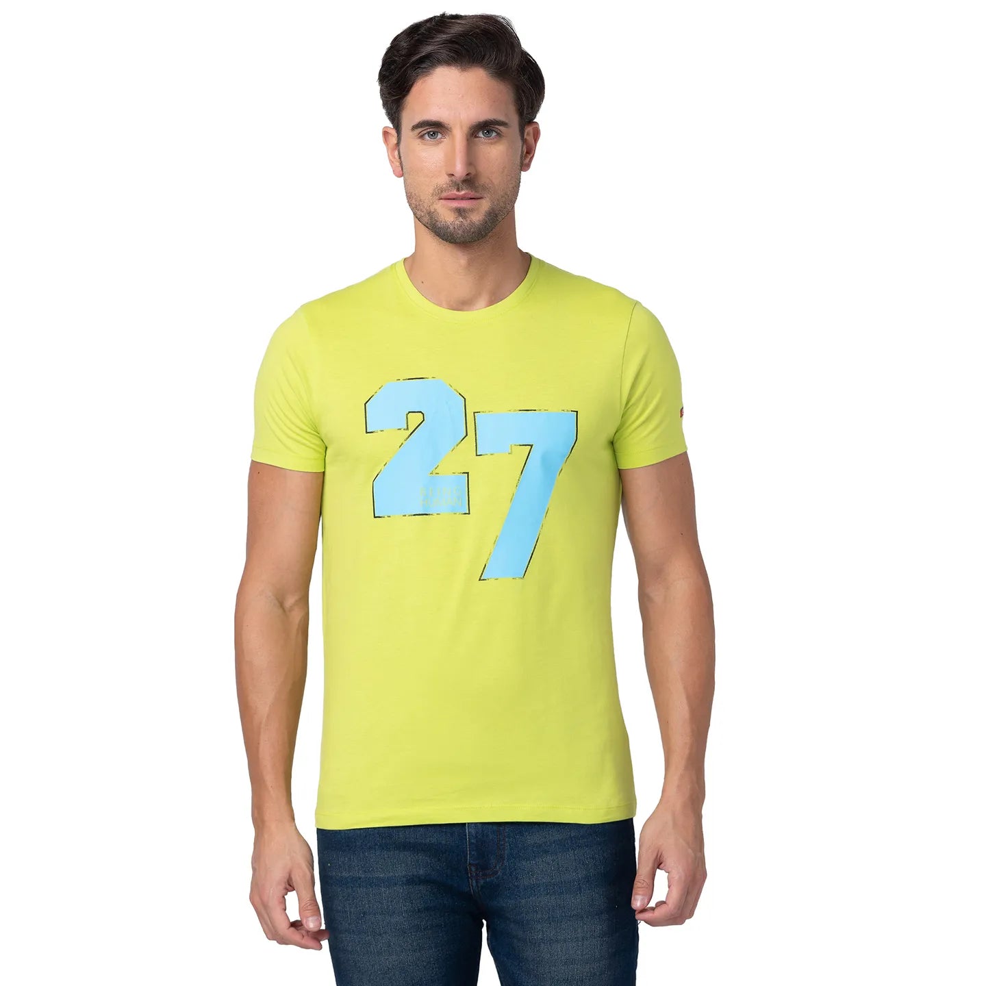 Green Regular Fit Men's Short Sleeves T-Shirt by Being Human Clothing