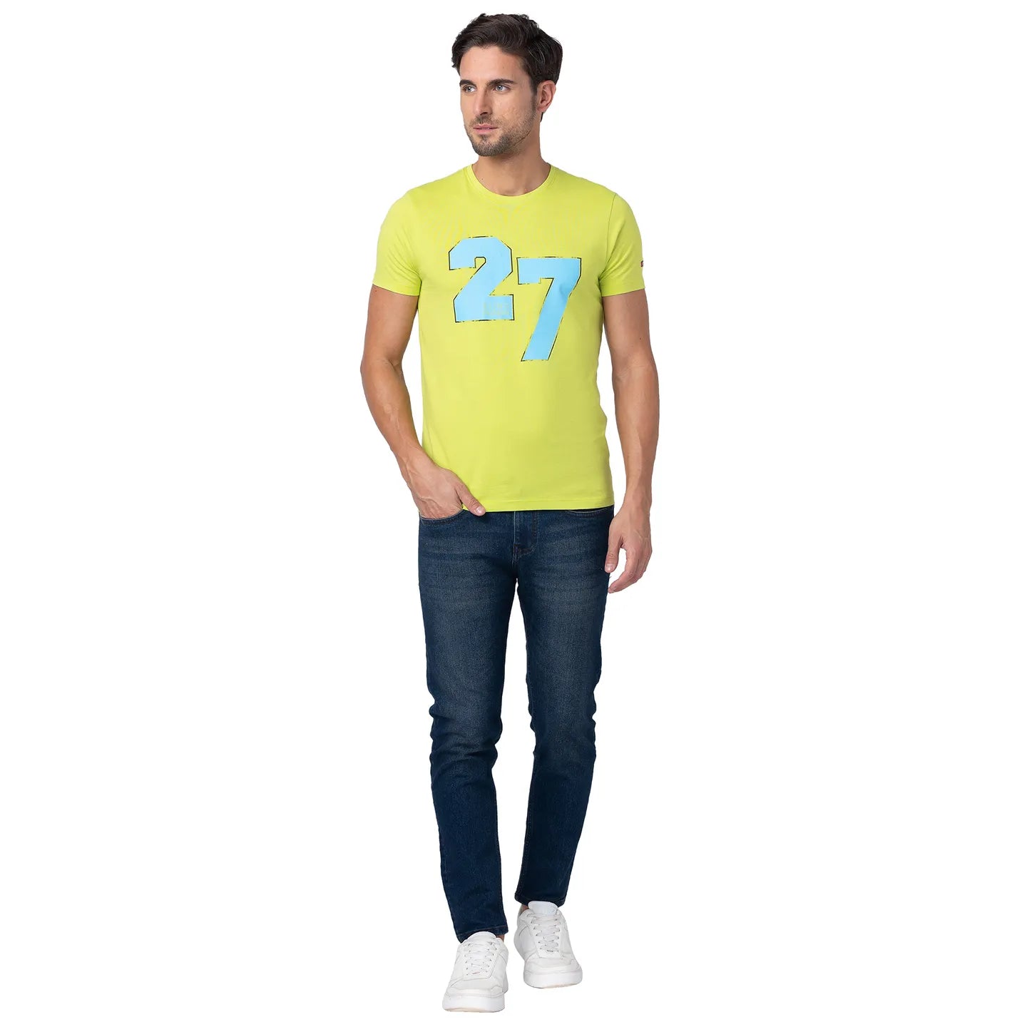 Green Regular Fit Men's Short Sleeves T-Shirt by Being Human Clothing