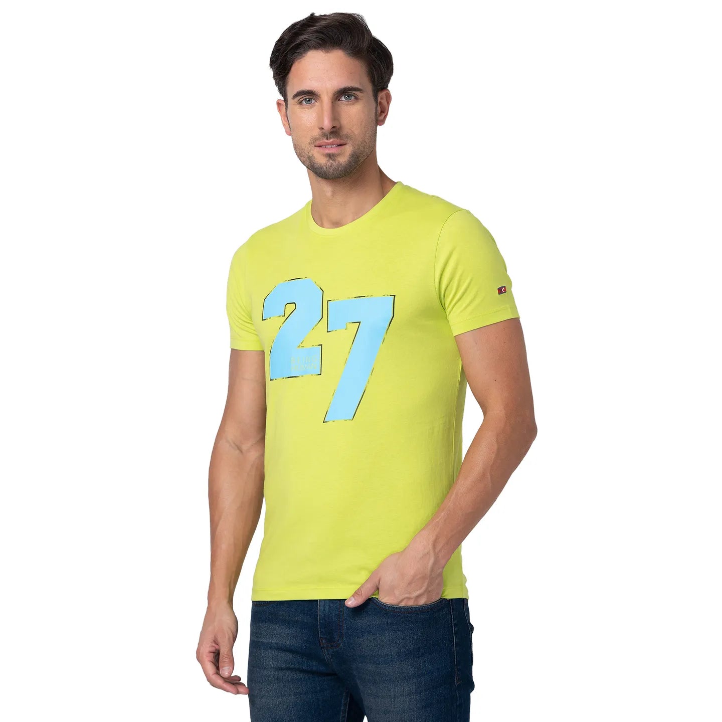 Green Regular Fit Men's Short Sleeves T-Shirt by Being Human Clothing