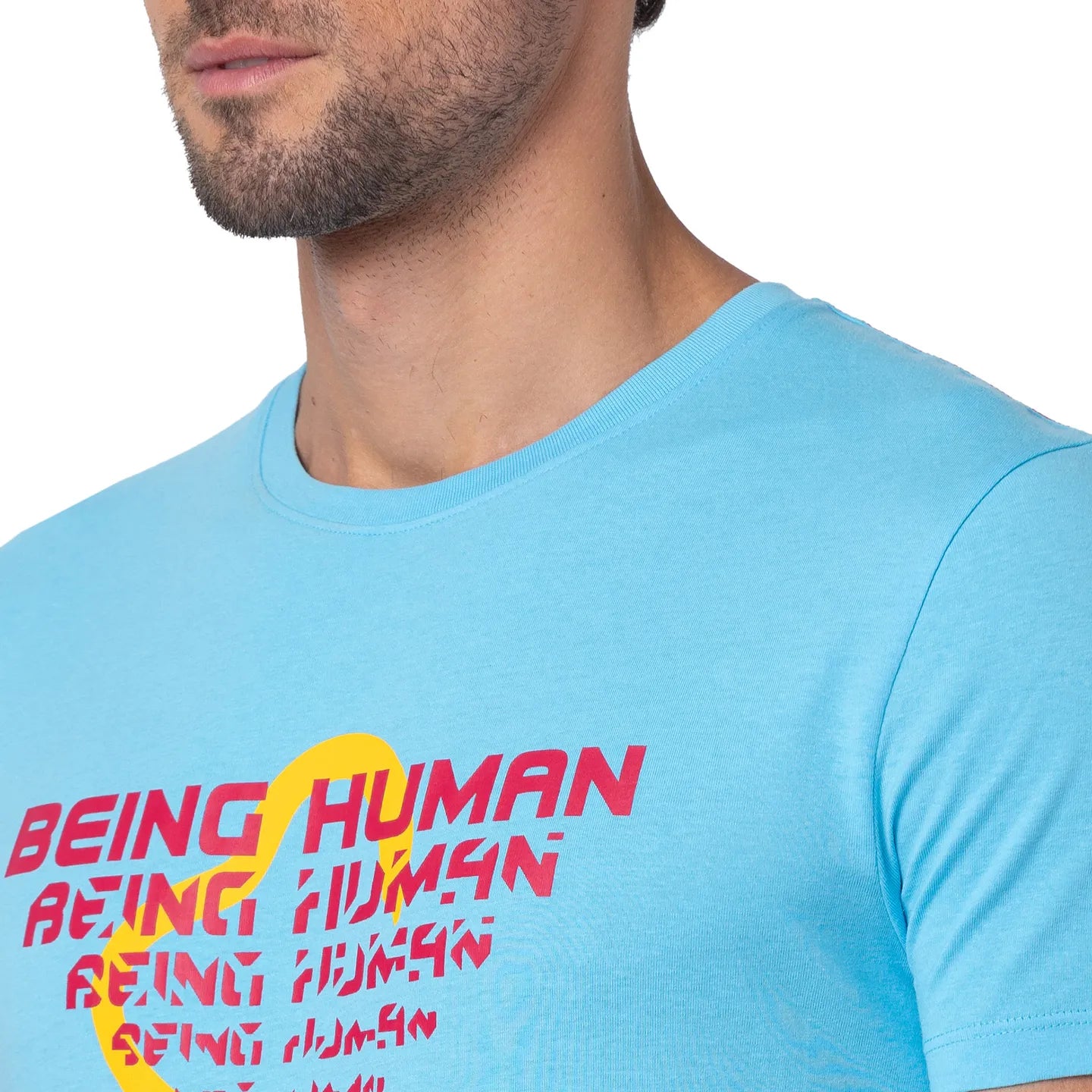 Blue Regular Fit Men's Short Sleeves T-Shirt by Being Human Clothing