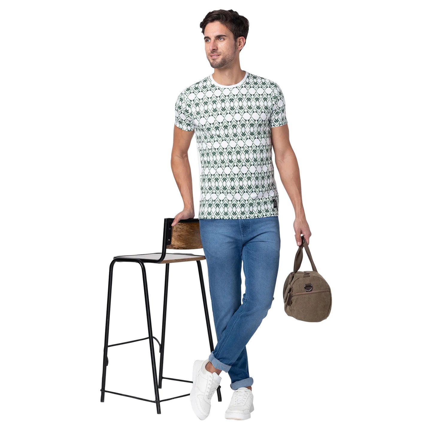 Being Human Clothing Men Regular Fit Crew Neck T-Shirts-White