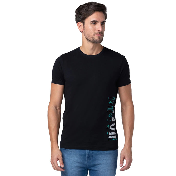 Black Regular Fit Men's Short Sleeves T-Shirt by Being Human Clothing