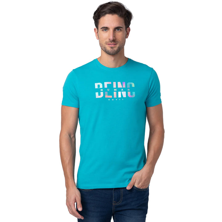 Blue Regular Fit Men's Short Sleeves T-Shirt