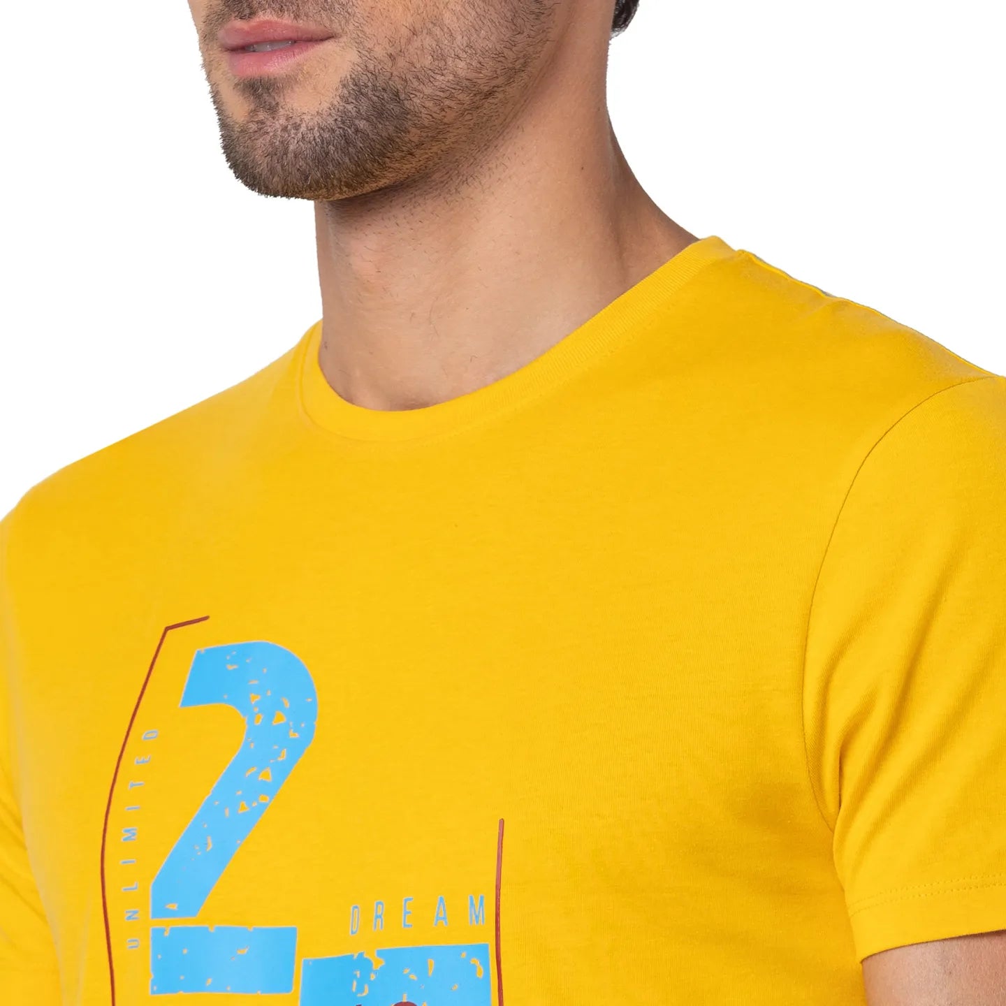 Being Human Clothing Men Regular Fit Crew Neck T-Shirts-Mustard