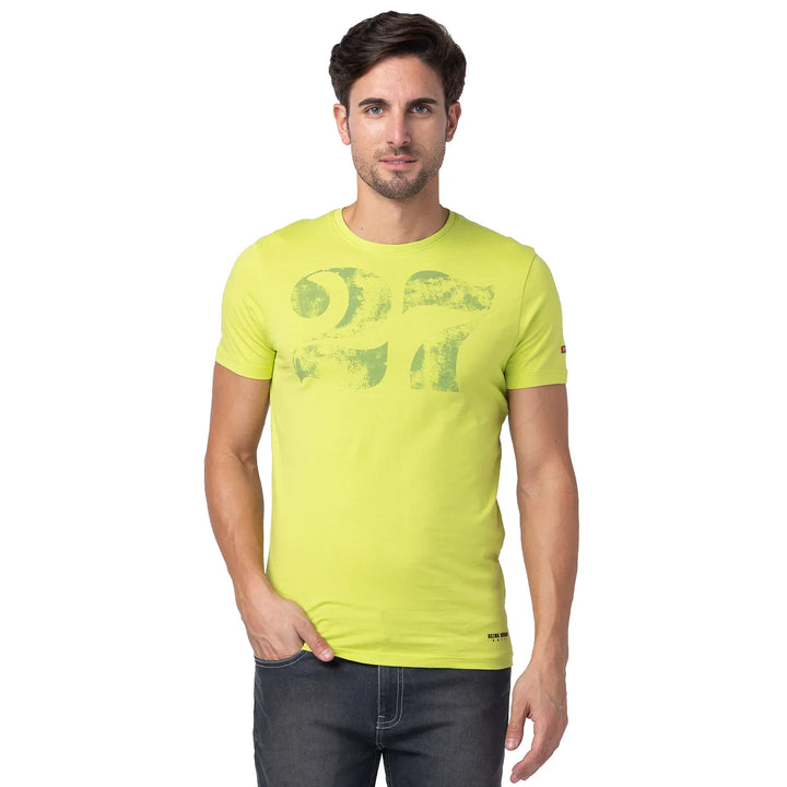 Green Regular Fit Men's Short Sleeves T-Shirt by Being Human Clothing