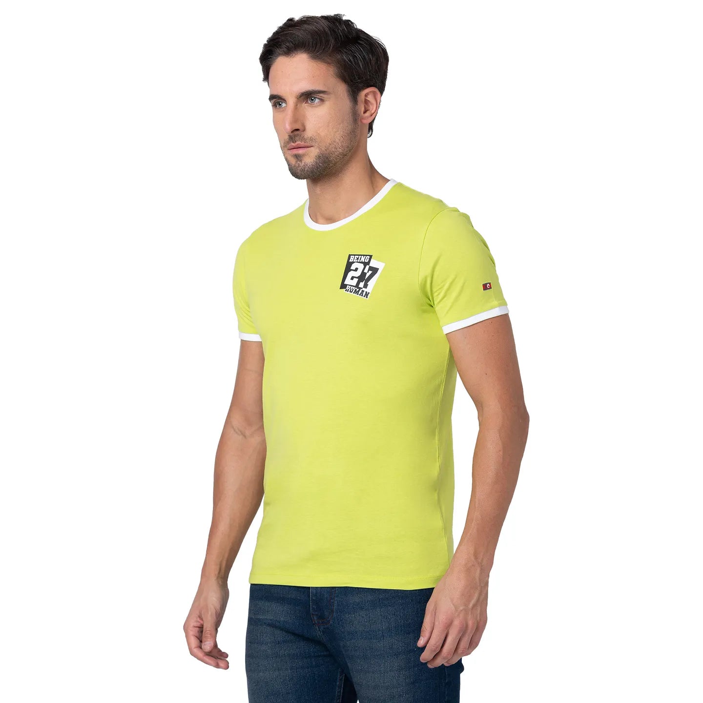 Green Regular Fit Men's Short Sleeves T-Shirt by Being Human Clothing