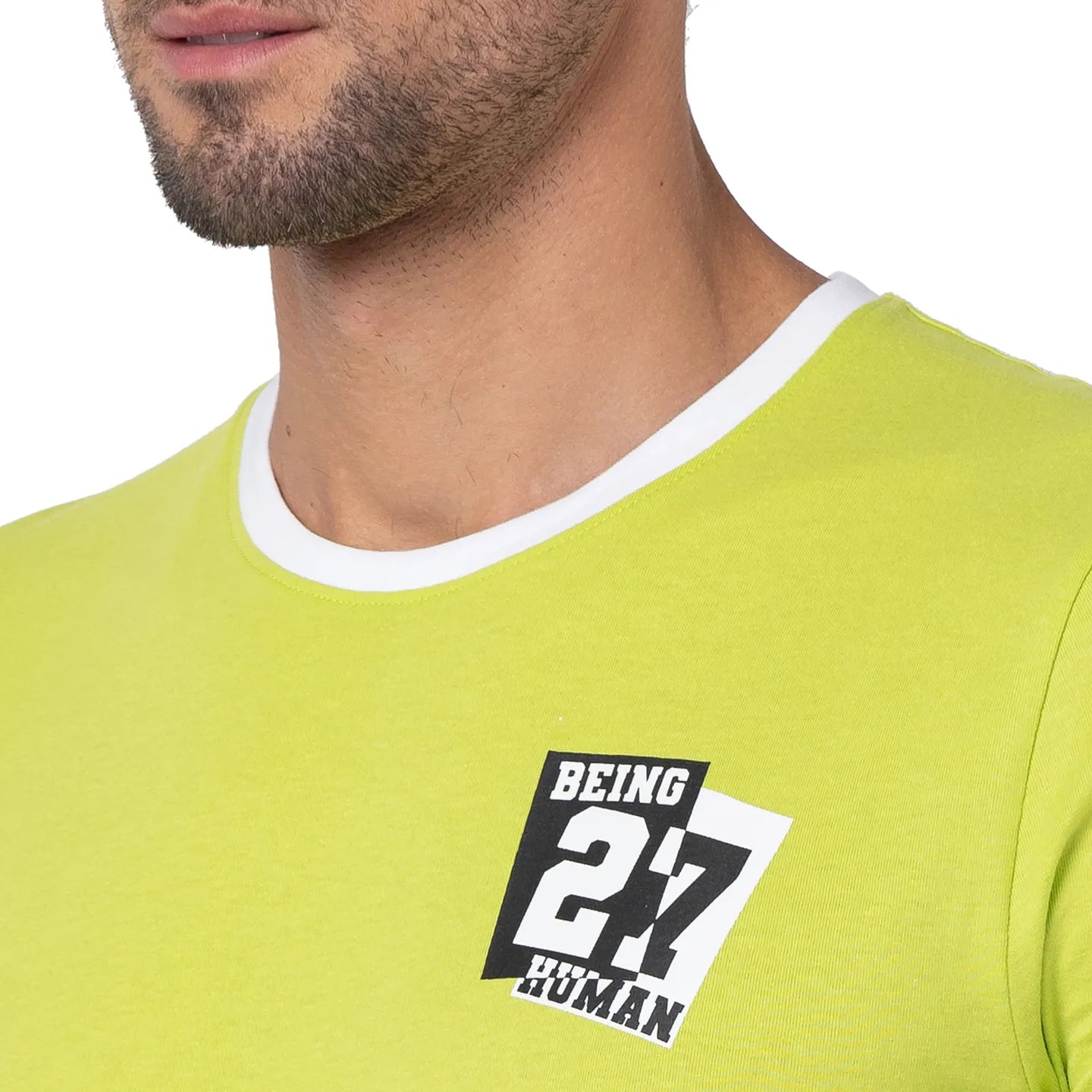 Green Regular Fit Men's Short Sleeves T-Shirt by Being Human Clothing