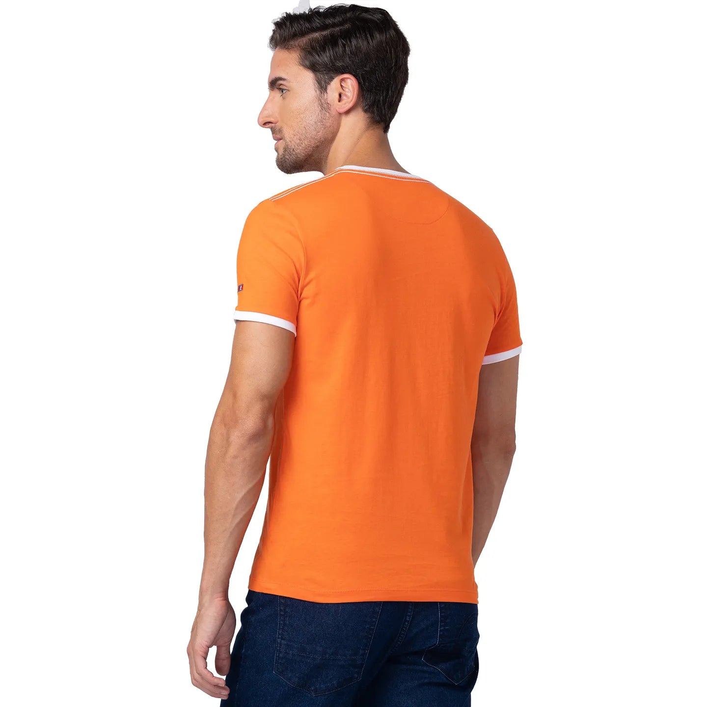 Red Orange Regular Fit Round Neck Men's T-Shirt by Being Human Clothing