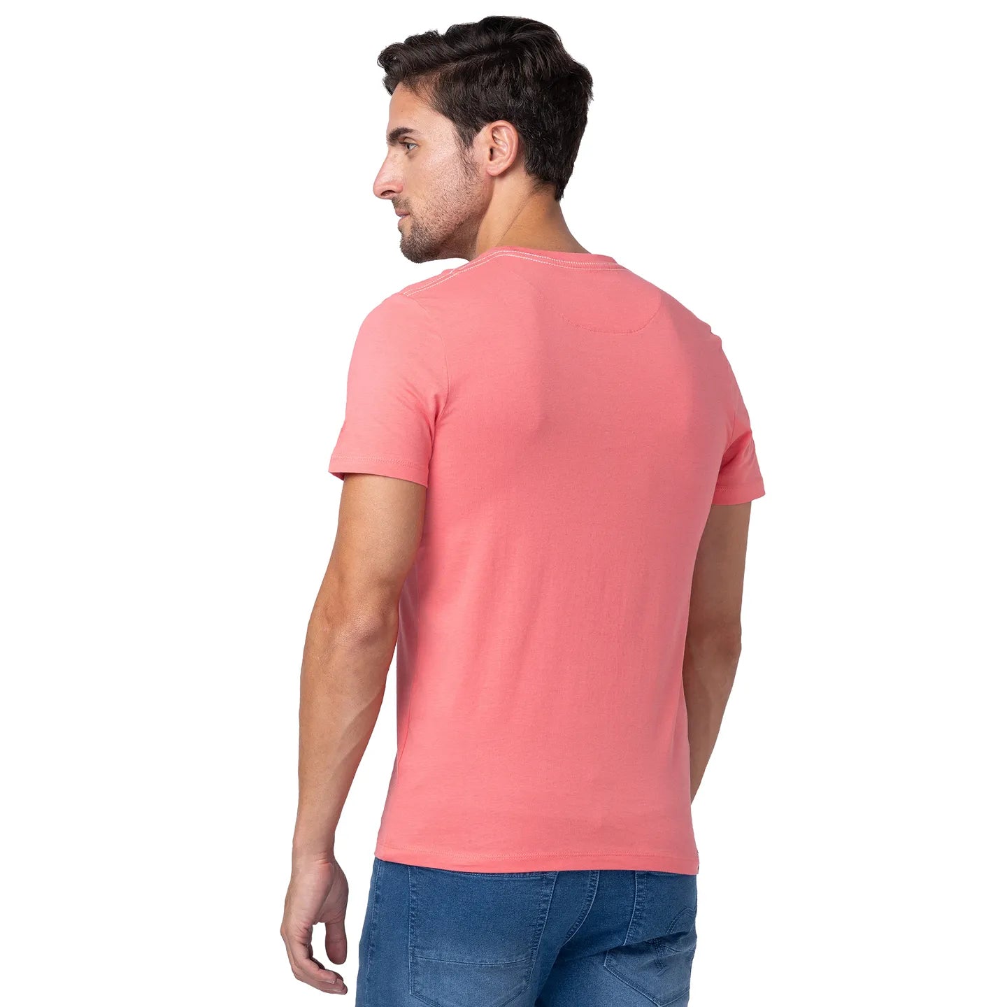 Pink Regular Fit Men's Short Sleeves T-Shirt by Being Human Clothing