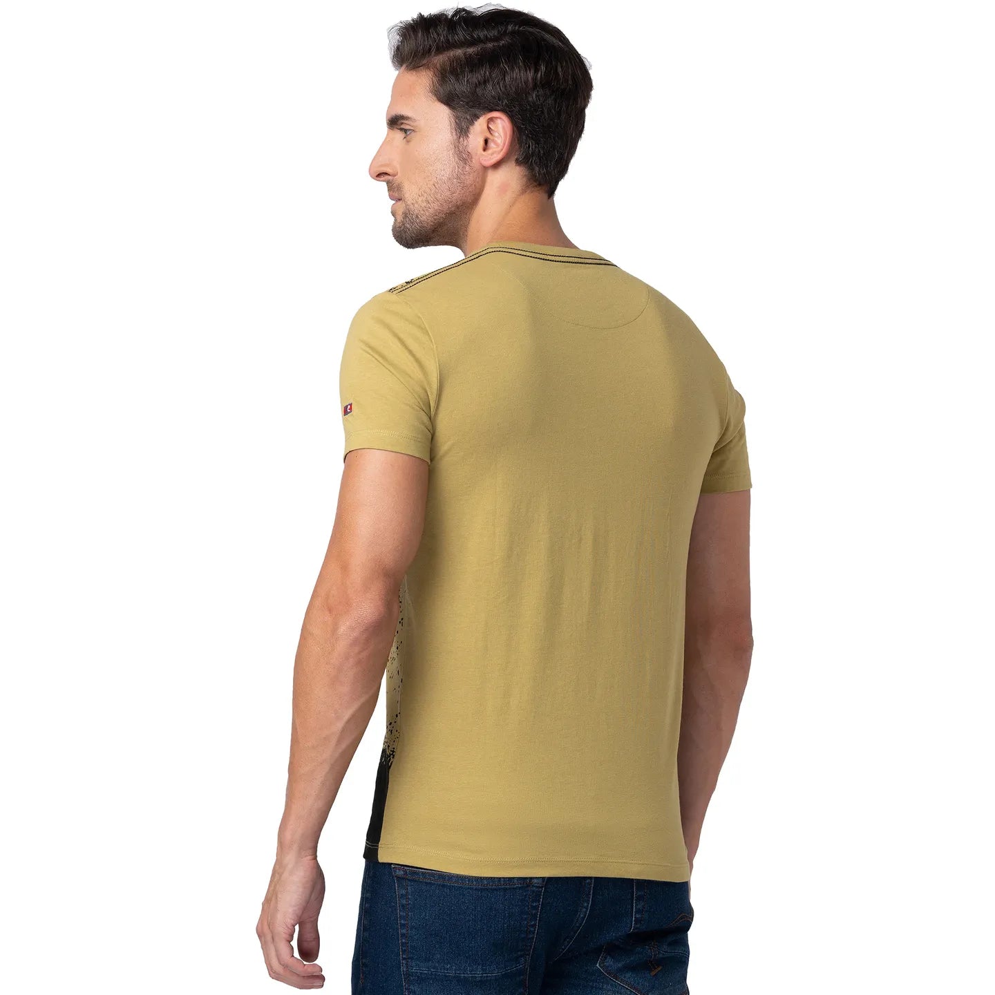 Being Human Clothing Men Regular Fit Crew Neck T-Shirts-Khaki