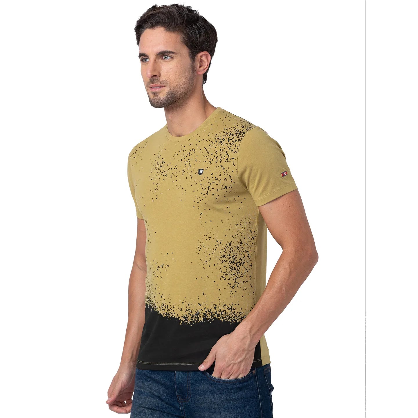 Being Human Clothing Men Regular Fit Crew Neck T-Shirts-Khaki