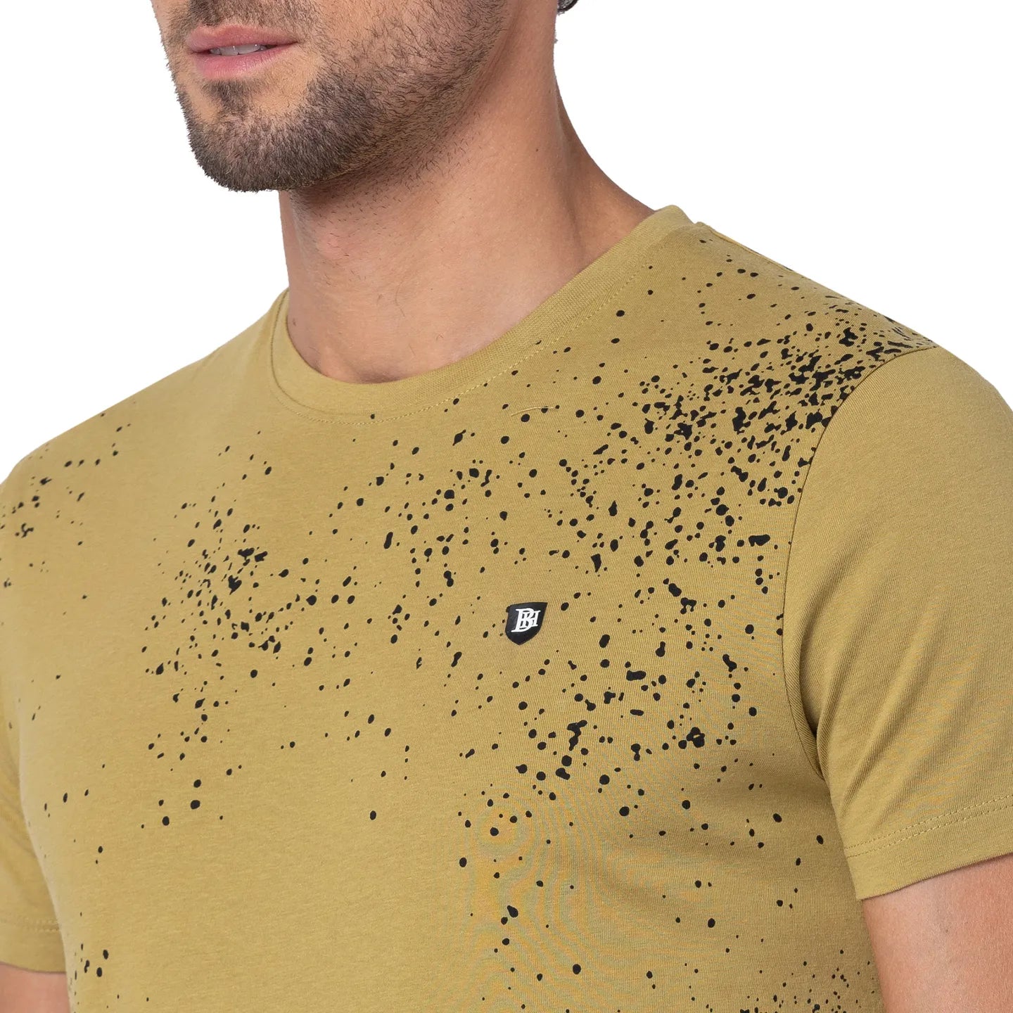 Being Human Clothing Men Regular Fit Crew Neck T-Shirts-Khaki