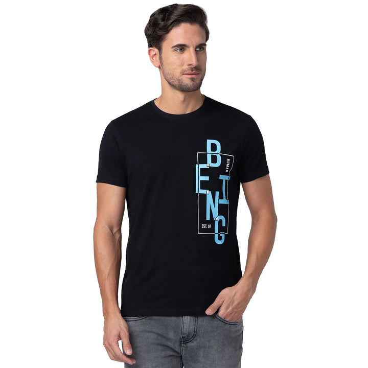 Black Regular Fit Men's Short Sleeves T-Shirt by Being Human Clothing