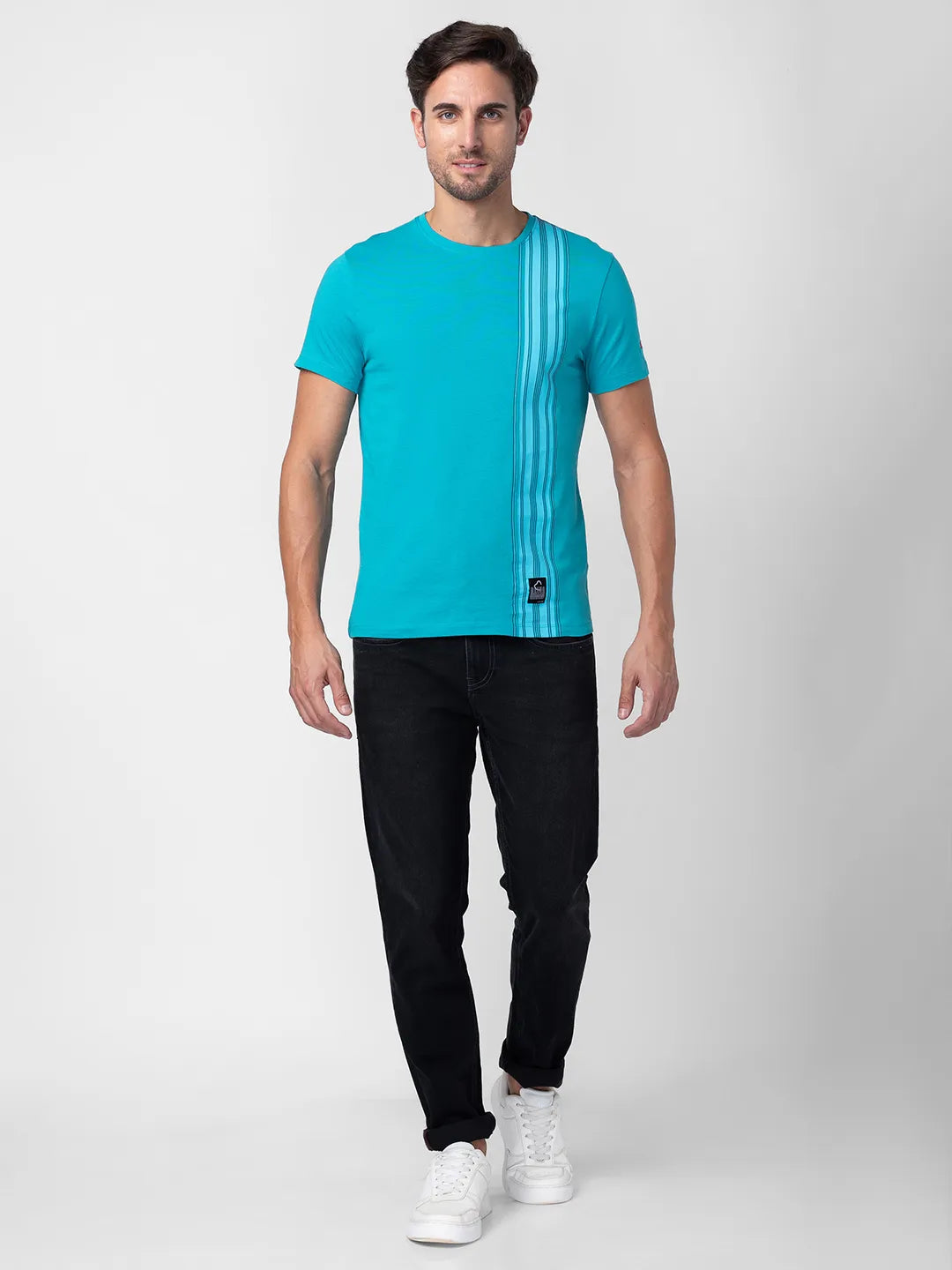 Viridian Green Regular Fit Round Neck Men's T-Shirt by Being Human Clothing