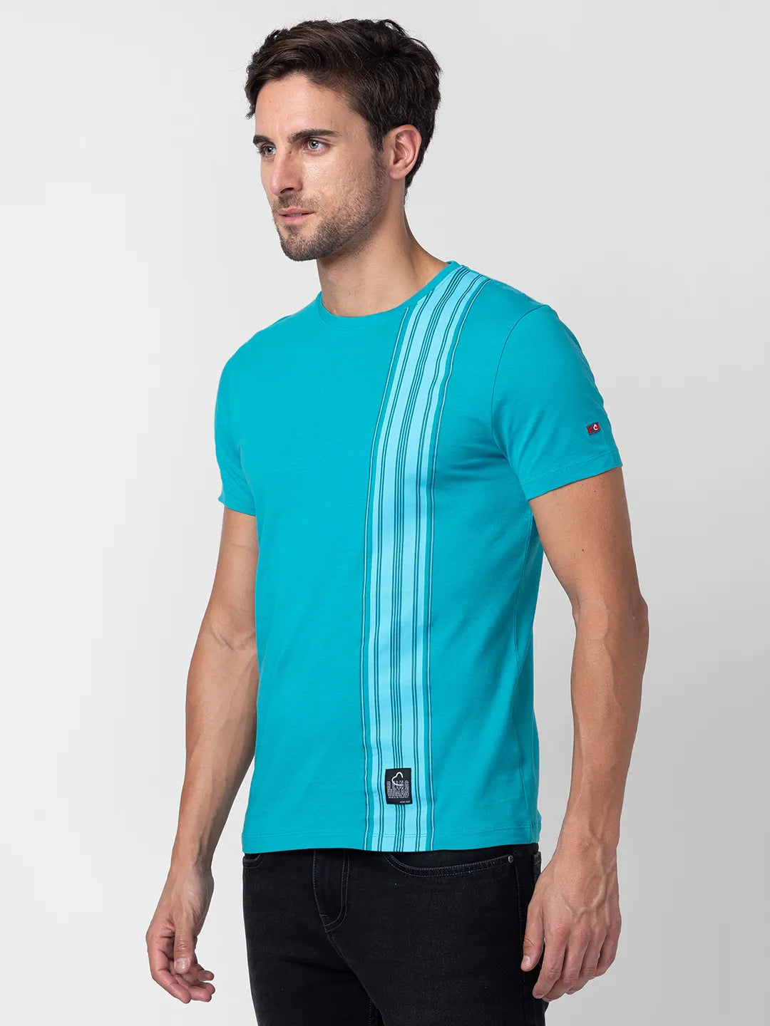 Viridian Green Regular Fit Round Neck Men's T-Shirt by Being Human Clothing