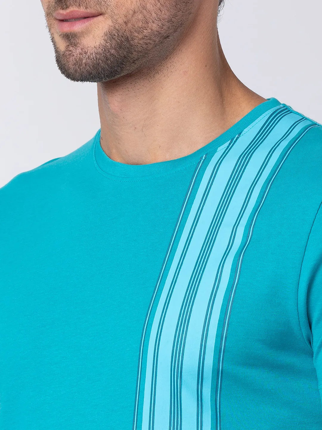 Viridian Green Regular Fit Round Neck Men's T-Shirt by Being Human Clothing