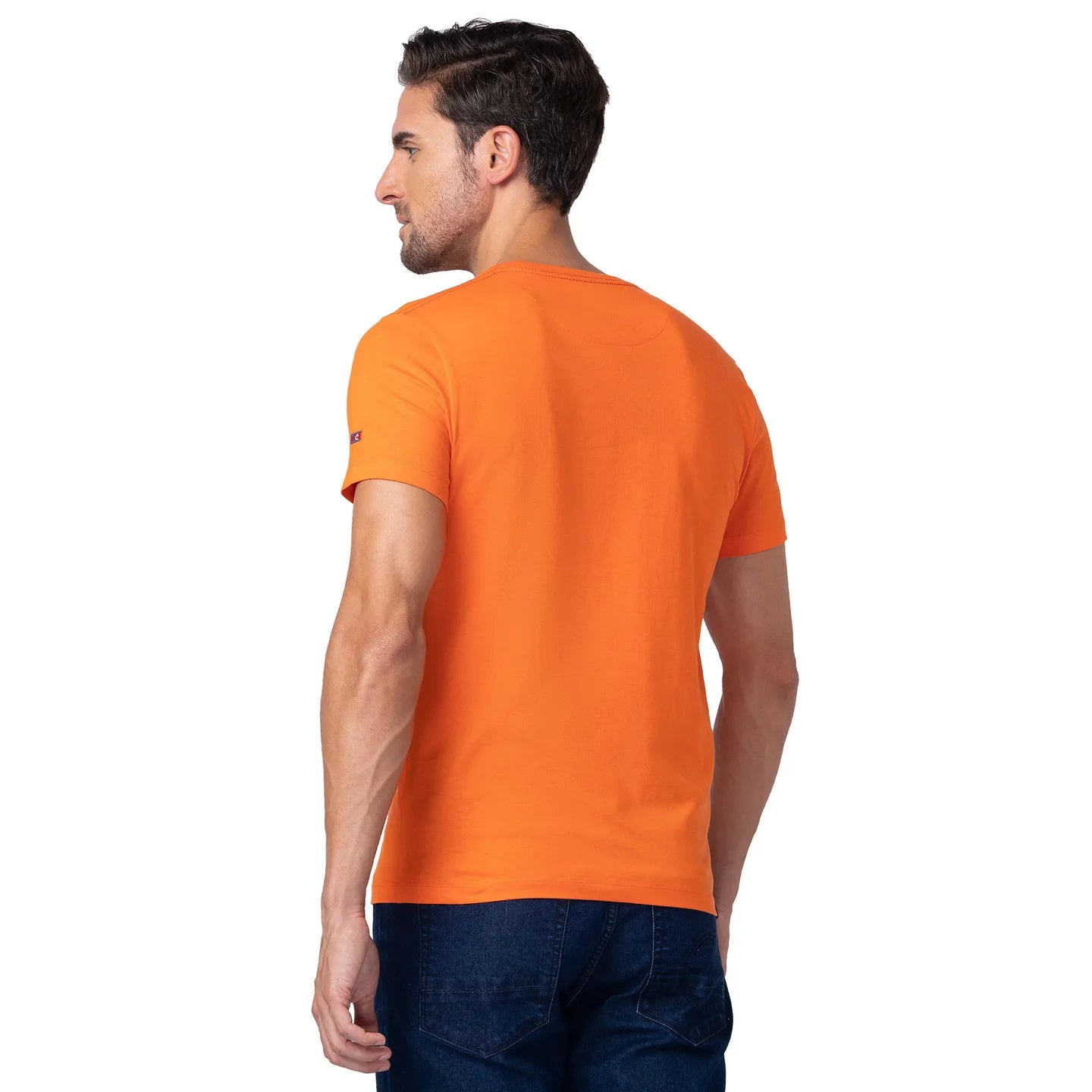 Red Orange Regular Fit V Neck Men's T-Shirt by Being Human Clothing