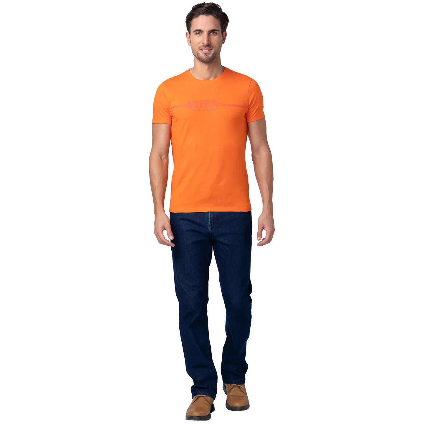 Red Orange Regular Fit V Neck Men's T-Shirt by Being Human Clothing