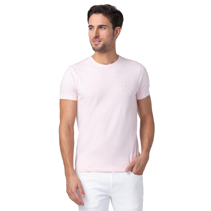 Pink Regular Fit Men's Short Sleeves T-Shirt by Being Human Clothing