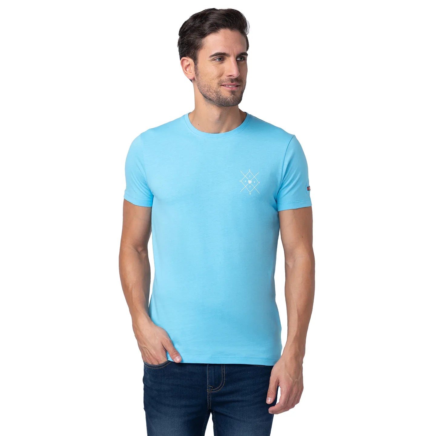 Blue Regular Fit Men's Short Sleeves T-Shirt by Being Human Clothing