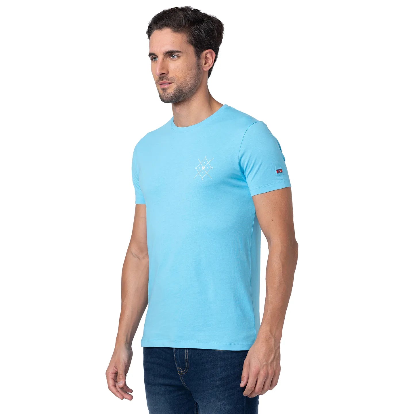 Blue Regular Fit Men's Short Sleeves T-Shirt by Being Human Clothing