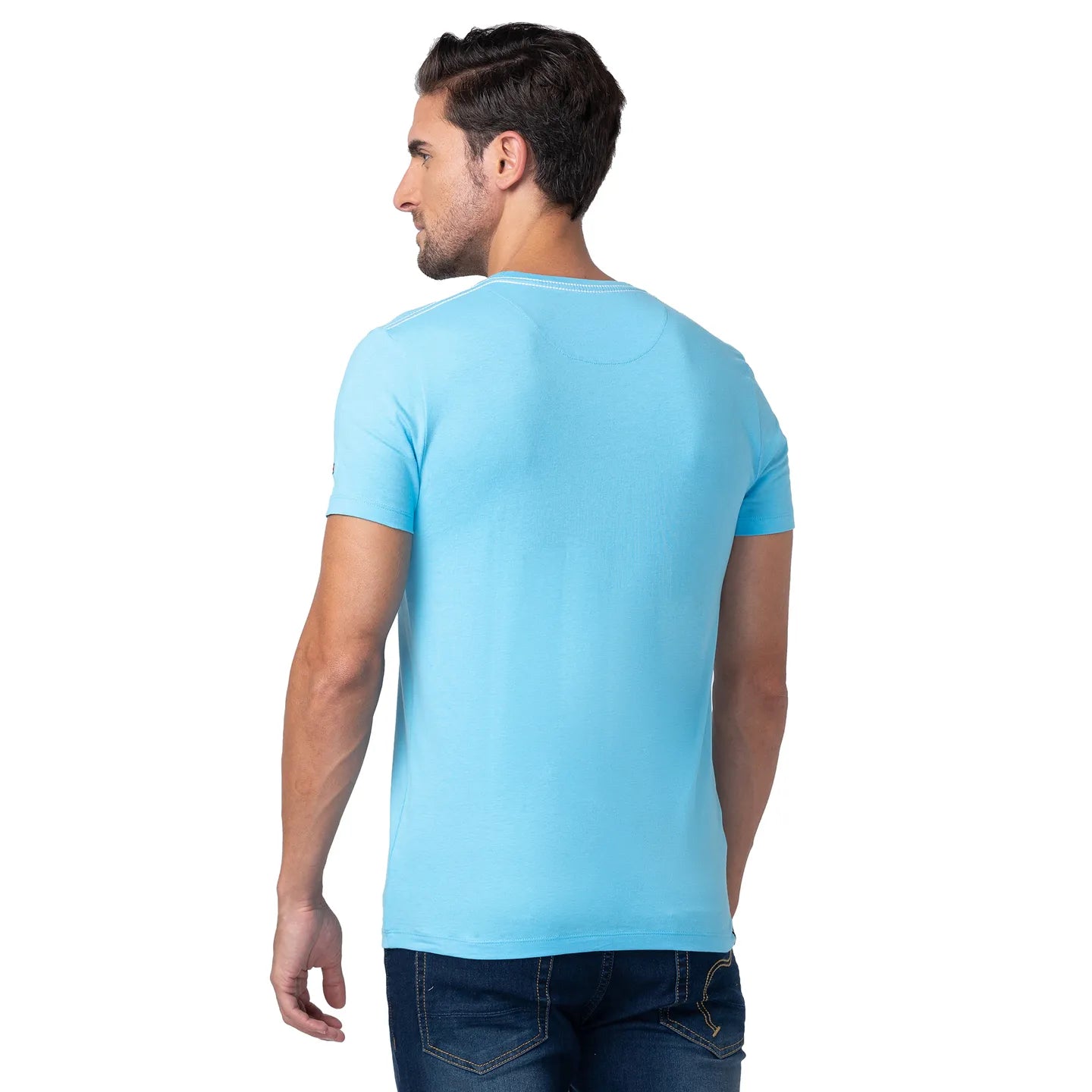 Blue Regular Fit Men's Short Sleeves T-Shirt by Being Human Clothing