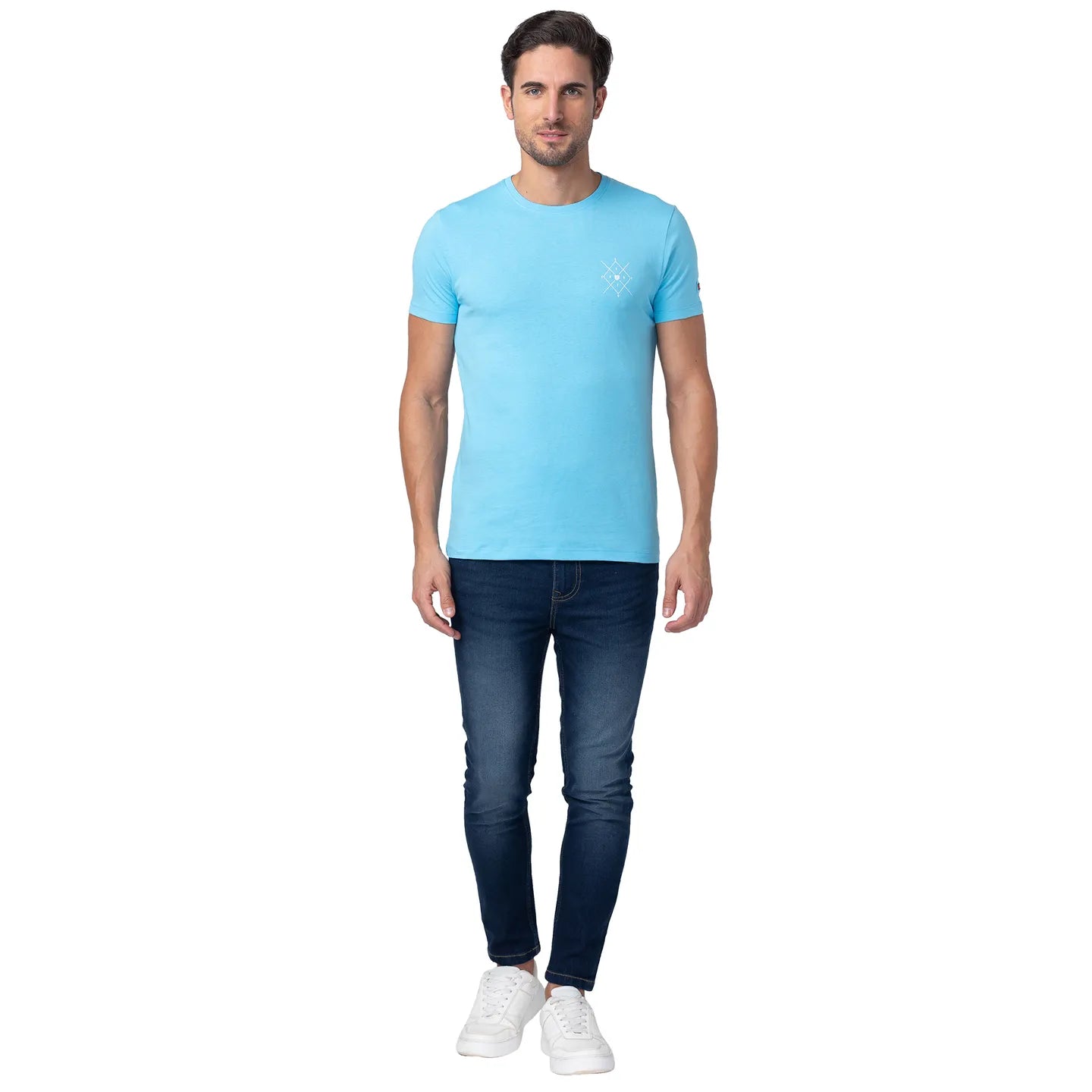 Blue Regular Fit Men's Short Sleeves T-Shirt by Being Human Clothing