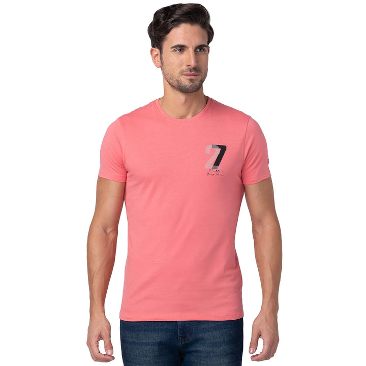 Coral Regular Fit Round Neck Men's T-Shirt by Being Human Clothing