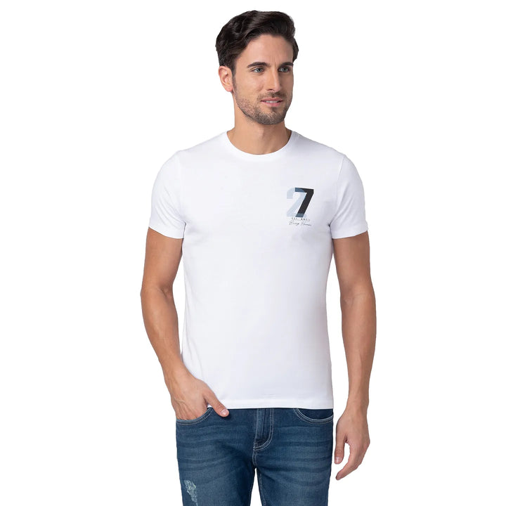 White Regular Fit Men's Short Sleeves T-Shirt by Being Human Clothing