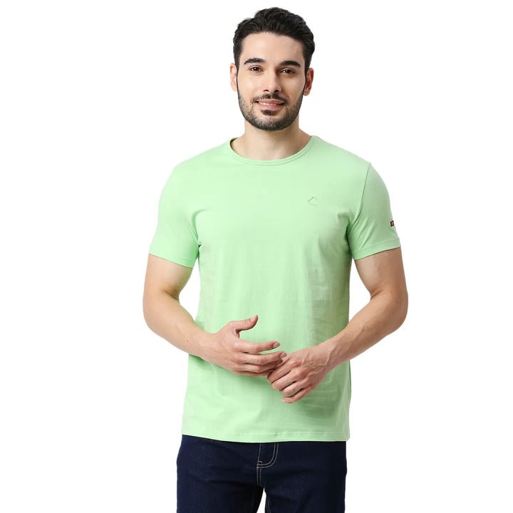 Green Slim Fit Men's Short Sleeves T-Shirt by Being Human Clothing
