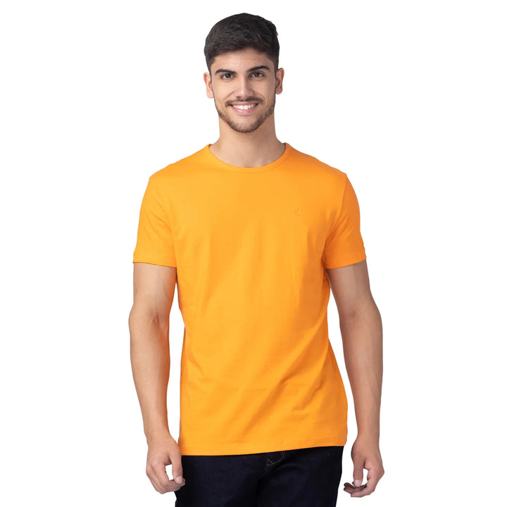 Orange Slim Fit Men's Short Sleeves T-Shirt by Being Human Clothing