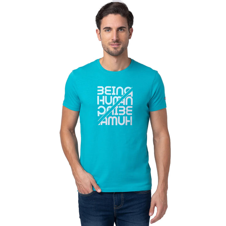 Blue Regular Fit Round Neck Men's T-Shirt