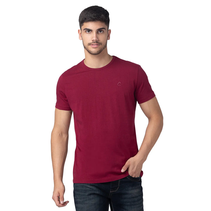 Red Slim Fit Men's Short Sleeves T-Shirt by Being Human Clothing