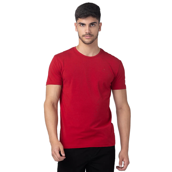 Red Slim Fit Men's Short Sleeves T-Shirt by Being Human Clothing