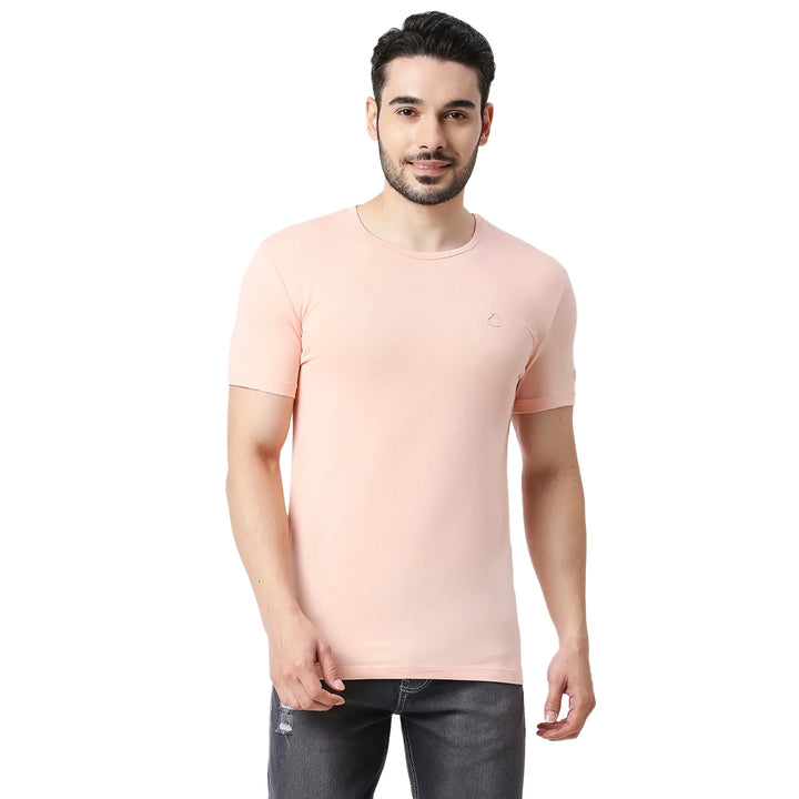 Peach Slim Fit Men's Short Sleeves T-Shirt by Being Human Clothing